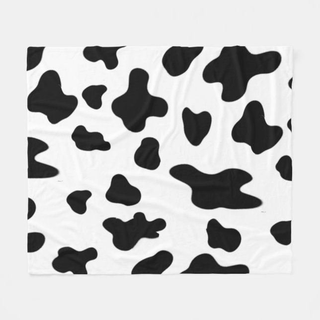 Country Black and White Cow Spots  Fleece Blanket (Front (Horizontal))
