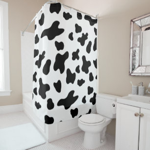 Country Black and White Cow Spots Shower Curtain