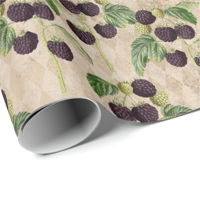 Country Black Berries Wrapping Paper (Roll Corner)