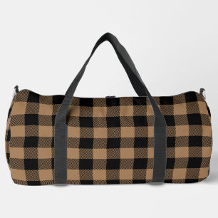 country black tan check throw pillow duffle bag