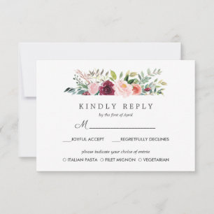 Country Bloom   Wedding Response RSVP MEAL option