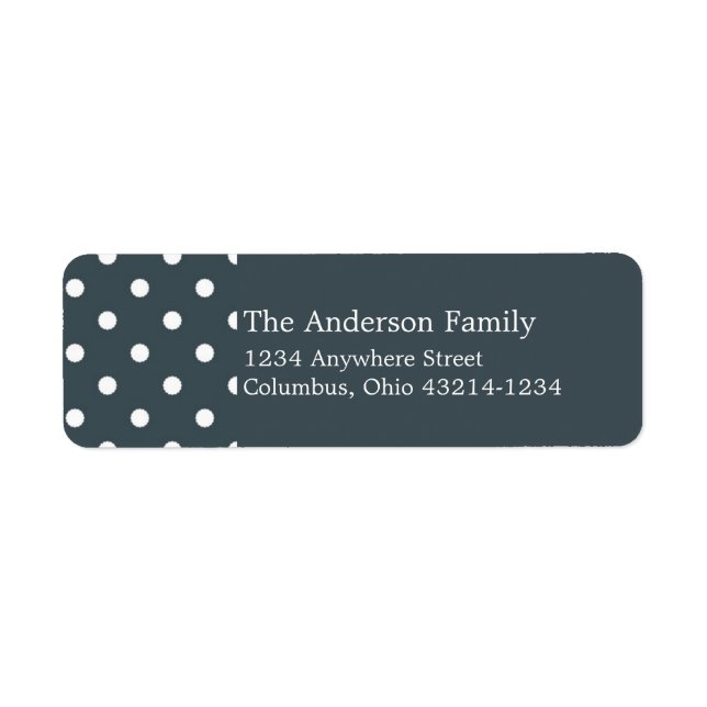 Country Blue Address Labels with White Polka Dots (Front)