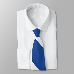 Country Blue and White Broad University Stripe Tie