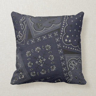 Country Blue Bandanna Pattern MoJo Throw Pillow