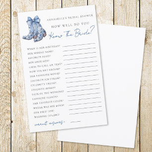 Country Blue Bow Cowboy Bridal Shower Game