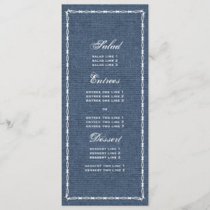 Country Blue Denim and Barb Wire Menu