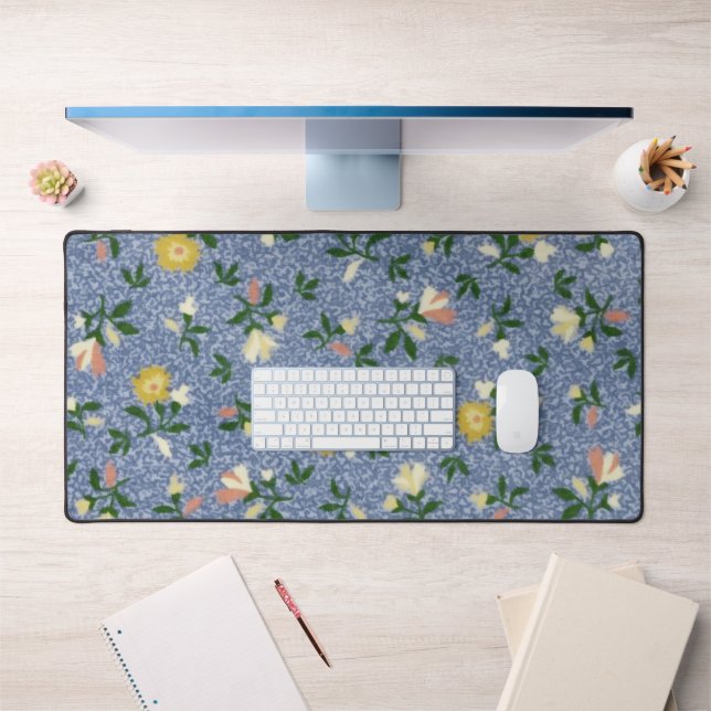 Country Blue Floral Desk Mat (Office 1)
