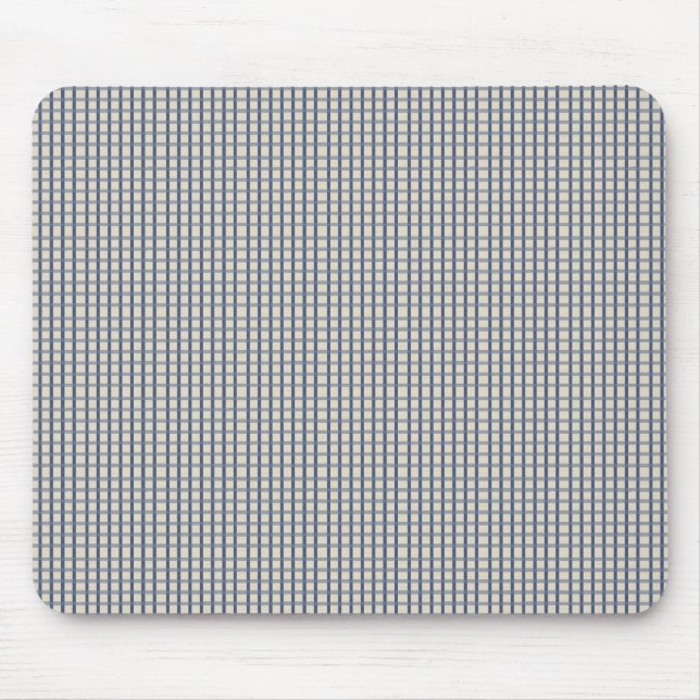 Country Blue Gingham Checks Mouse Mat (Front)