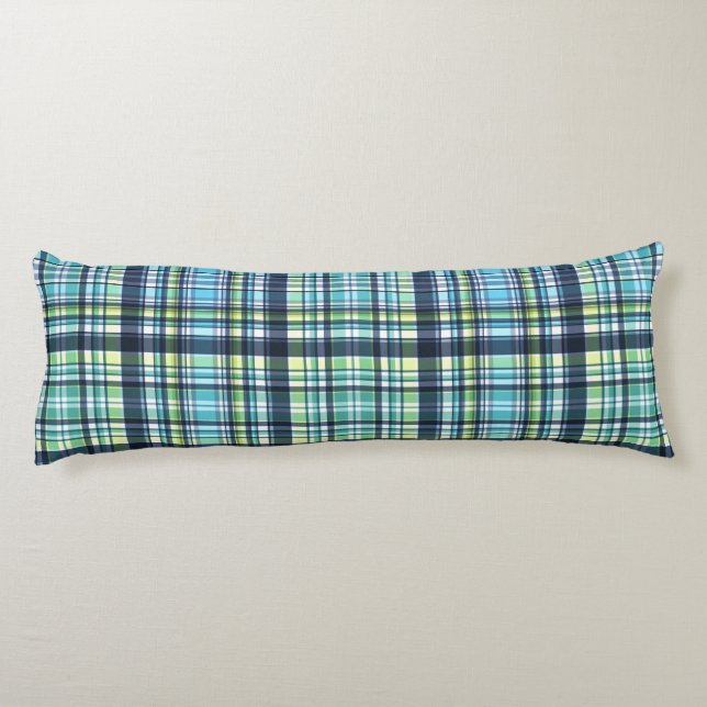 Country Blue Green Plaids Body Cushion (Back)