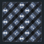 Country Blue Plaid - Pet  Bandana<br><div class="desc">Pet Bandanna. Featuring a stylish Country Blue Plaid pattern. The blue background colour can be changed to any colour you like. ⭐99% of my designs in my store are done in layers. This makes it easy for you to resize and move the graphics and text around so that it will...</div>