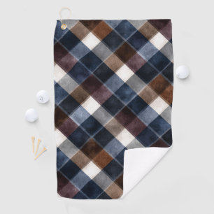 Country Blue Red White Grey Squares   Golf Towel