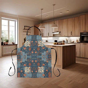 Country Blue Rust Rustic Farmhouse Apron