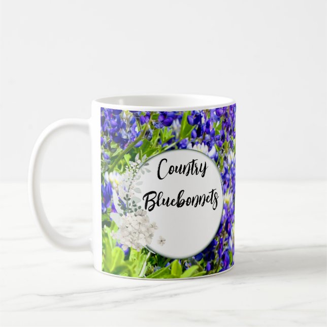 Country Bluebonnet Wildflowers China Mug   (Left)