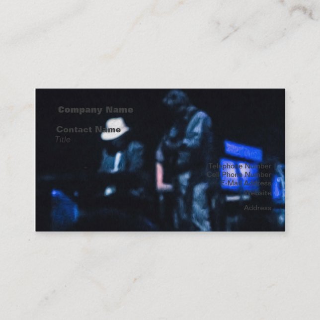 Country Blues Musicians Shadowy Impression Business Card (Front)