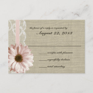 Country Blush Daisy and Lace Burlap Response