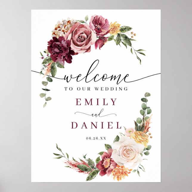 Country Boho Wedding Welcome Sign (Front)