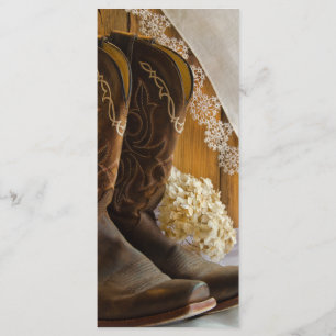 Country Boots and Lace Western Wedding Program Programme
