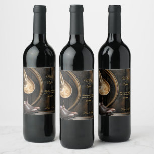 Country Boots Hat Barn Wood Wedding Wine Label
