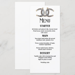 Country Boots Hats Barnwood Horseshoes Wedding Menu