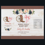 Country Boots or Bows Gender Reveal Chip Bag Flyer<br><div class="desc">Country Boots or Bows Gender Reveal Chip Bag Template</div>