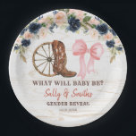 Country Boots or Bows Gender Reveal Paper Plate<br><div class="desc">Country Boots or Bows Gender Reveal Paper Plate</div>