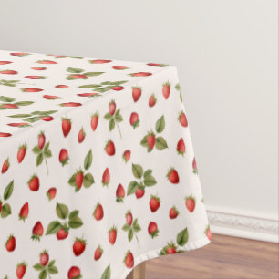Country Botanical Strawberries Tablecloth
