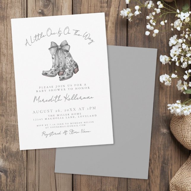Country Bow Baby Shower Invitation (Country Bow Baby Shower Invitation)