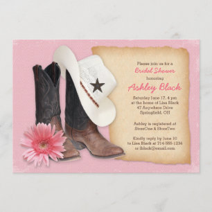 Country Bridal Shower Invitation   Cowboy Cowgirl