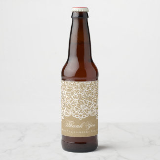 Country, Brown Paper and Lace Beer Bottle Label