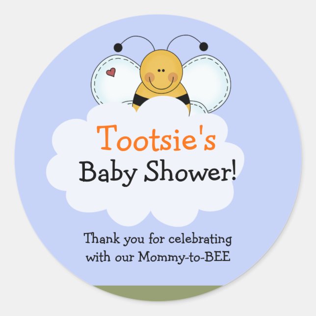 Country Bumble Bee Customised Favour Sticker (Front)