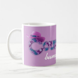 "Country bumpkin" denim blue pink mug