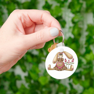 Country Bunny Key Ring