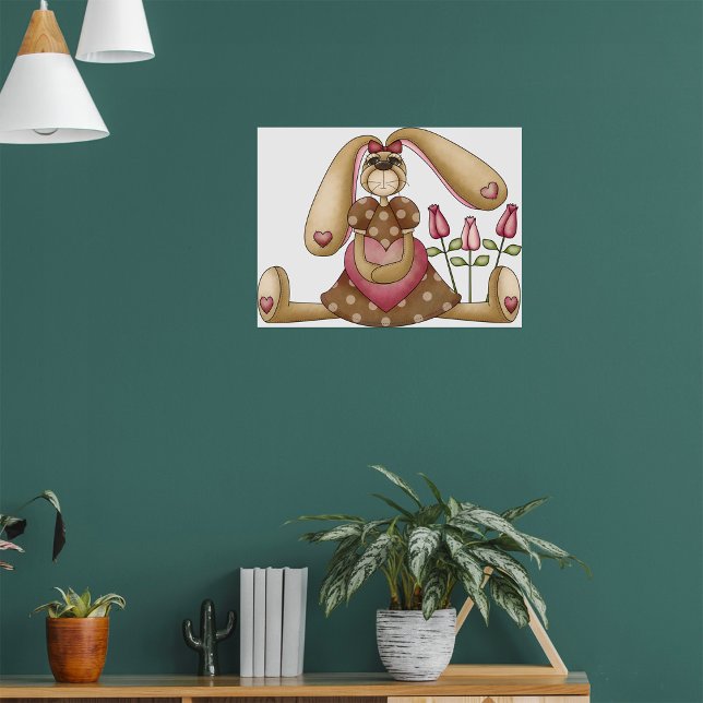 Country Bunny With Flowers Poster (Creator Uploaded)