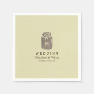 Country Burlap Mason Jar Wedding Napkin