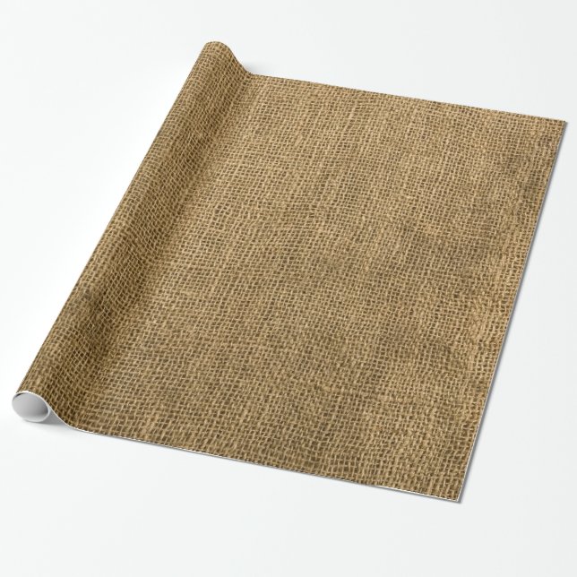 Country Burlap Rustic Fabric Print Wrapping Paper (Unrolled)