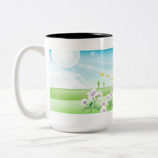 Country Butterfly Two-Tone Coffee Mug (Left)