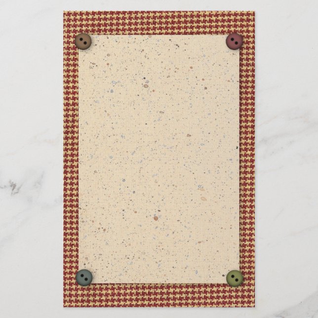 Country Buttons Stationery (Front)