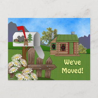Country Cabin Moving announcement Notice Postcard