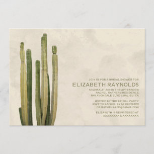Country Cactus Bridal Shower Invitations