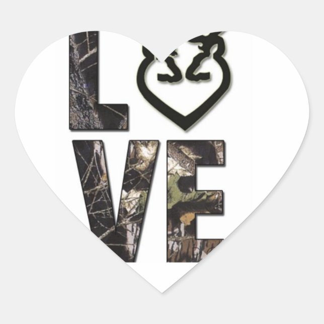Country Camo Love Heart Stickers (Front)