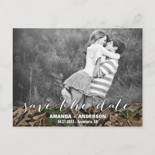 Country Camo Rustic Photo Save the Date Cards