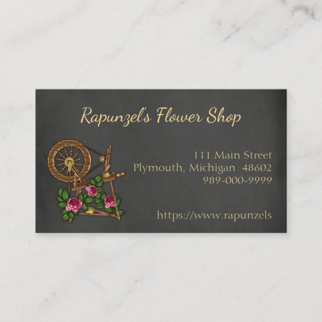 Country Chalkboard Flower Shop Business Card (Front)