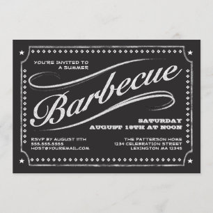 Country Chalkboard Summer Barbecue Invitation
