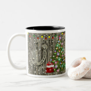 Country Charm Christmas Two-Tone Coffee Mug