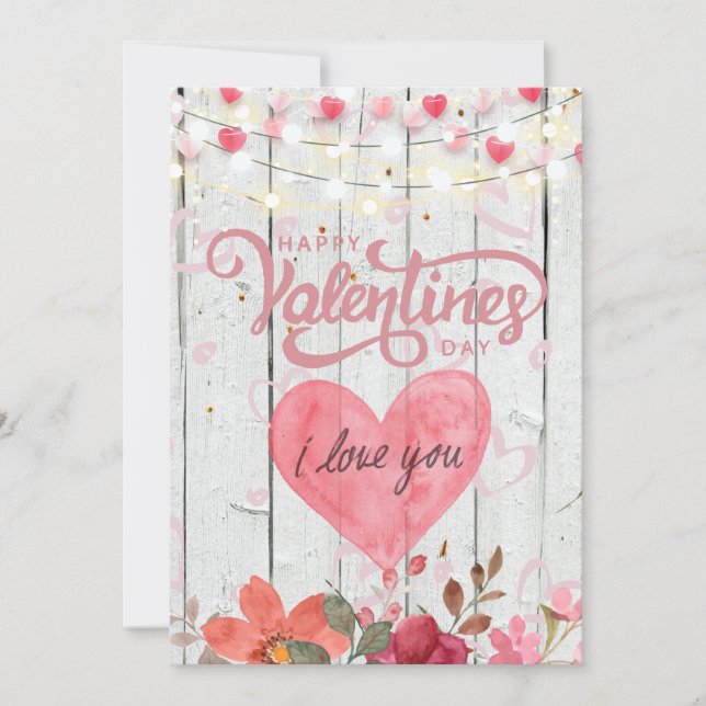 Country Charm: Happy Valentine's Day, I Love You Holiday Card (Front)