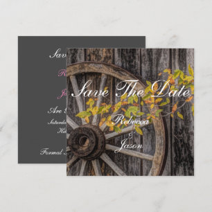 Country Charm - Rustic Western Wagon Wheel Invitation