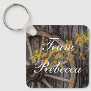 Country Charm - Rustic Western Wagon Wheel Key Ring