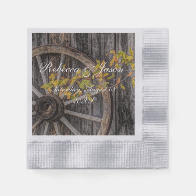 Country Charm - Rustic Western Wagon Wheel Napkin (Front)