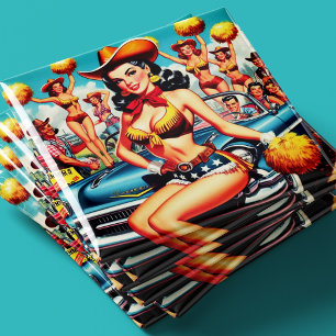 Country Cheerleader Pin-up Magnet