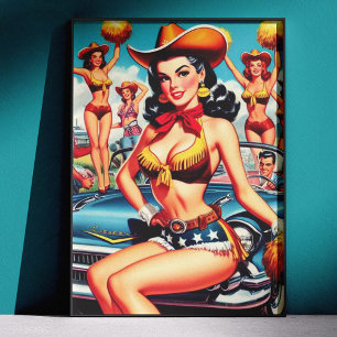 Country Cheerleader Pin-up Poster